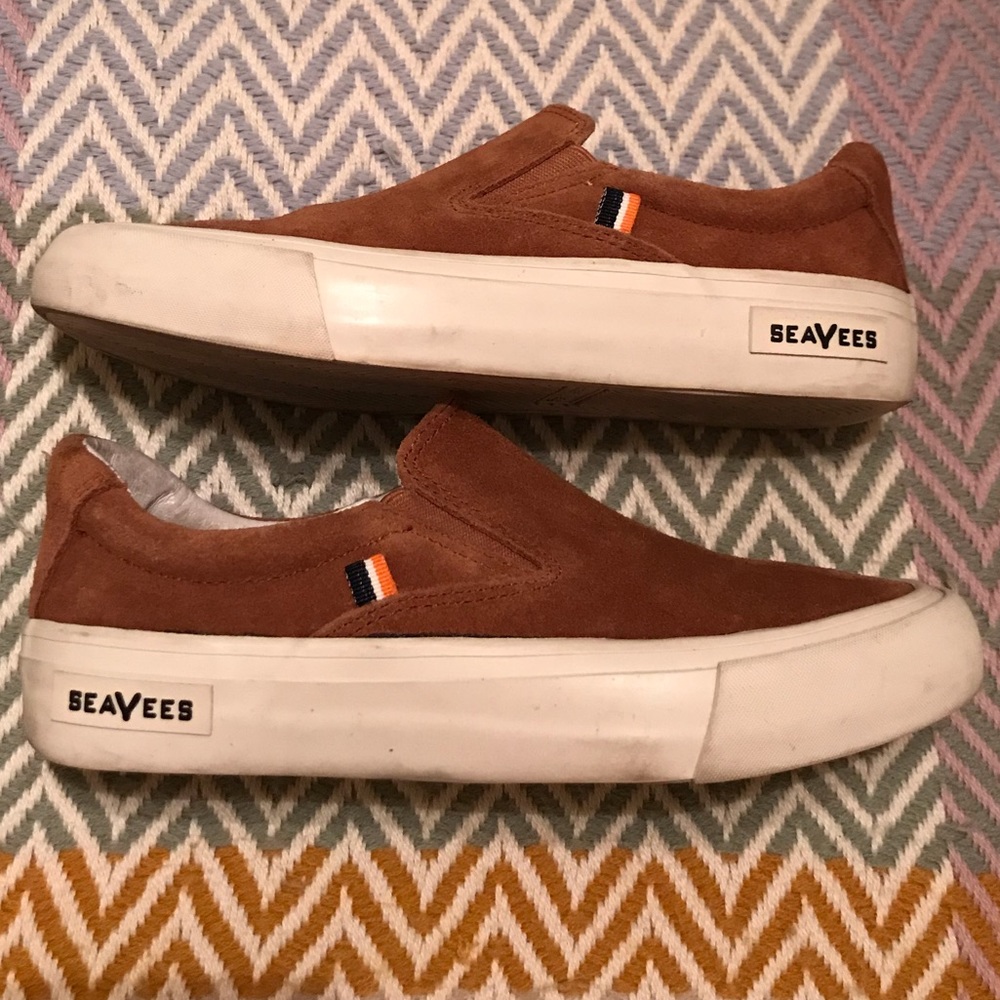 SeaVees slip on shoes in brown suede